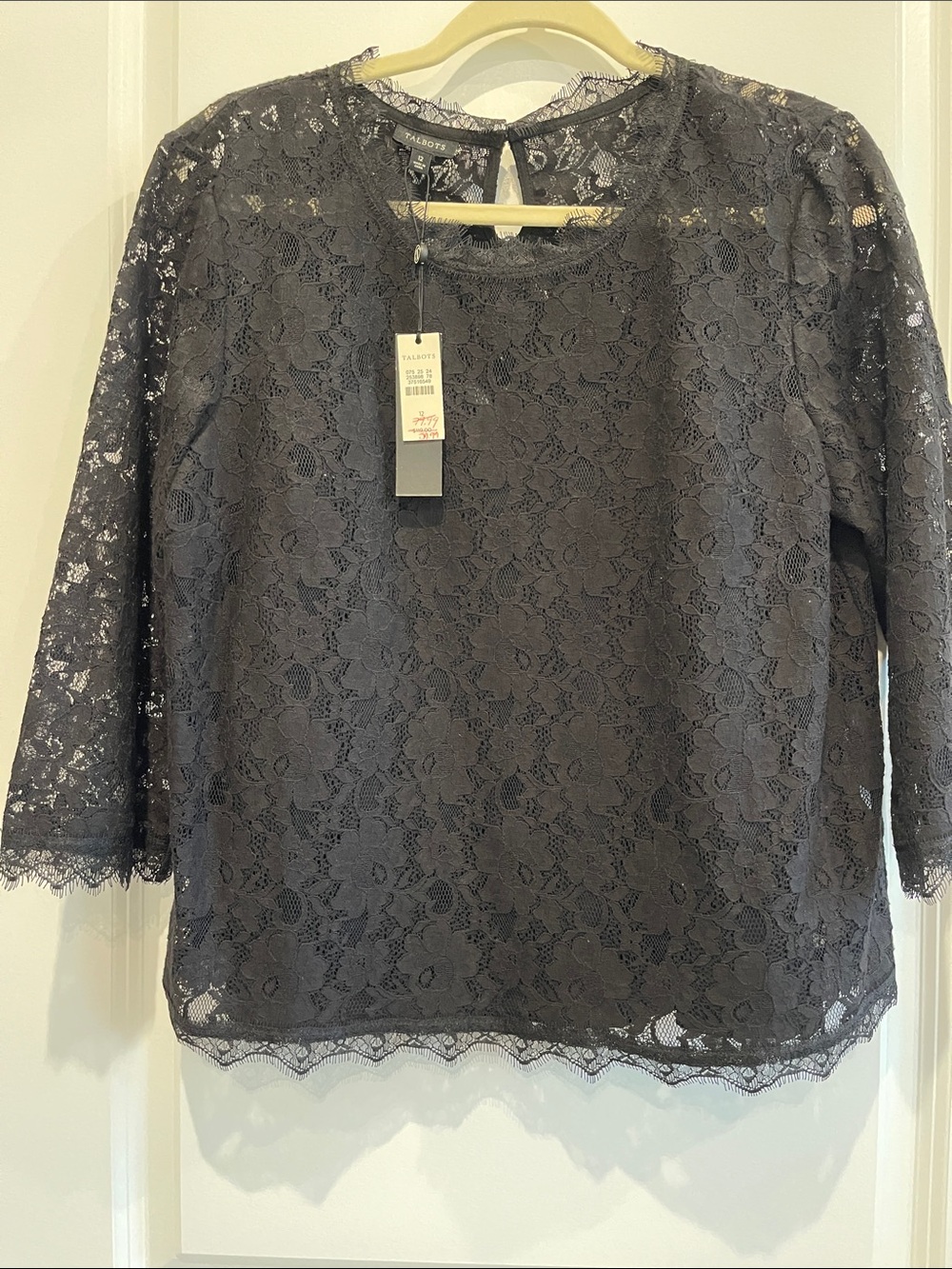 Talbots NWT Black Lace Blouse